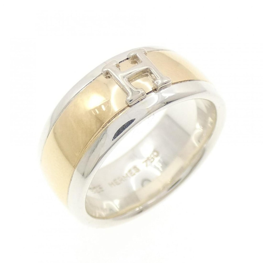 Hermes Zas Ring: --- Catalog ---Category: SizeJP Size: 12.5US Size: 6.5Category: DesignType: Band ringColor: Silver, Yellow goldGender: WomenMaterial: Silver 925, Yellow gold (18K)Category: GeneralBrand: Hermes---