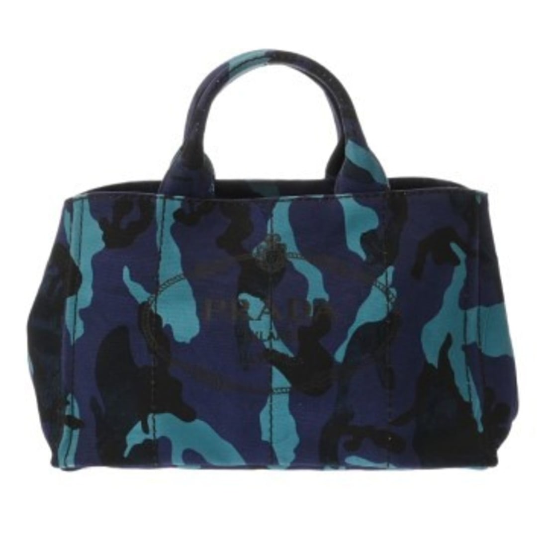 PRADA Canapa Tote Bag, Camouflage, Blue, B2642B, Women's Canvas Handbag, AB Rank, Used, Ginzo: --- Catalog ---Category: SizeSize (HxWxD): 23cm x 35cm x 22cm / 9.05'' x 13.77'' x 8.66''Category: DesignType: HandbagColor: BlueGender: WomenMaterial: Canvas Category: GeneralMPN: B2642BBrand: