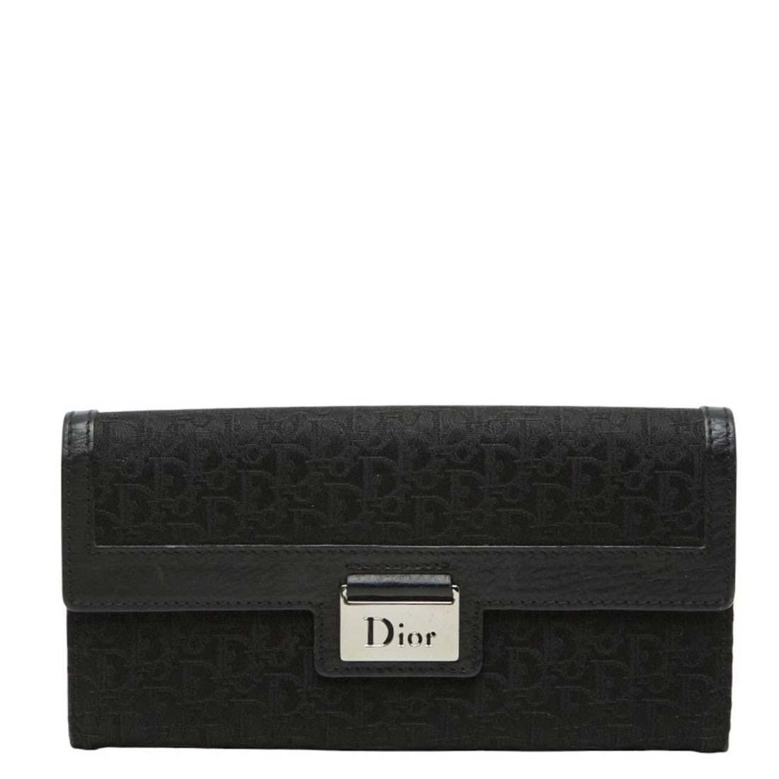 Christian Dior Dior Trotter Long Wallet, Black Canvas Leather, Women's: --- Catalog ---Category: SizeSize (HxWxD): 10cm x 19cm x 1.5cm / 3.93'' x 7.48'' x 0.59''Category: DesignType: Long wallet (bi-fold)Color: BlackGender: WomenMaterial: Canvas , Leather Category: Genera