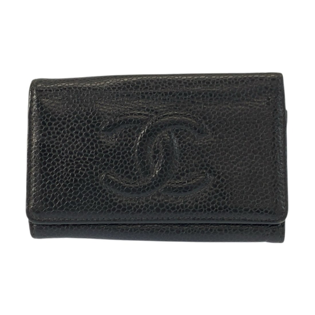 CHANEL Coco Mark Black Leather Key Case with Gold Hardware, 6 Hooks, Women's: --- Catalog ---Category: DesignType: KeycaseColor: BlackGender: WomenMaterial: Leather Category: GeneralBrand: ChanelCountry of Origin: FranceCategory: Physical PropertiesSize (HxWxD): 7cm x 10.5cm x 