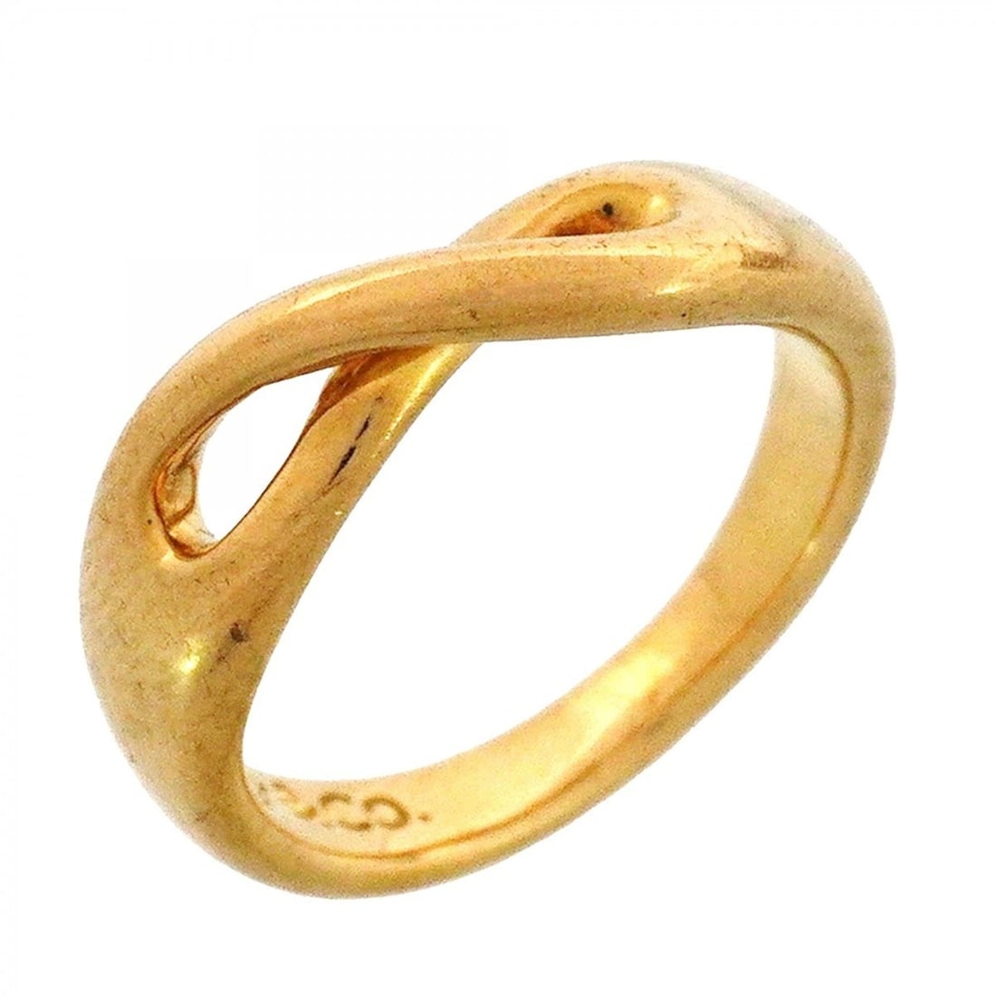 Tiffany & Co. Infinity Ring, 18K Yellow Gold, Size 6.5, Women's: --- Catalog ---Category: SizeJP Size: 6.5US Size: 3.5Category: DesignType: Band ringGender: WomenMaterial: Yellow gold (18K)Category: GeneralBrand: Tiffany--- Item List ---Section: ConditionRanking: R