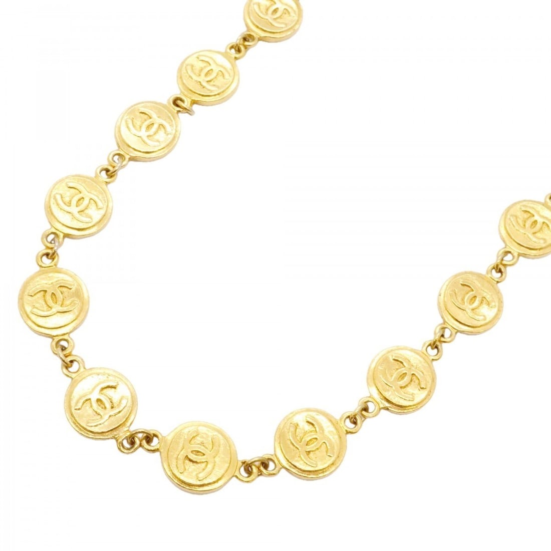 Chanel Necklace, Coco Mark Coin Motif, GP Plated Gold, Women's (1 of 14)