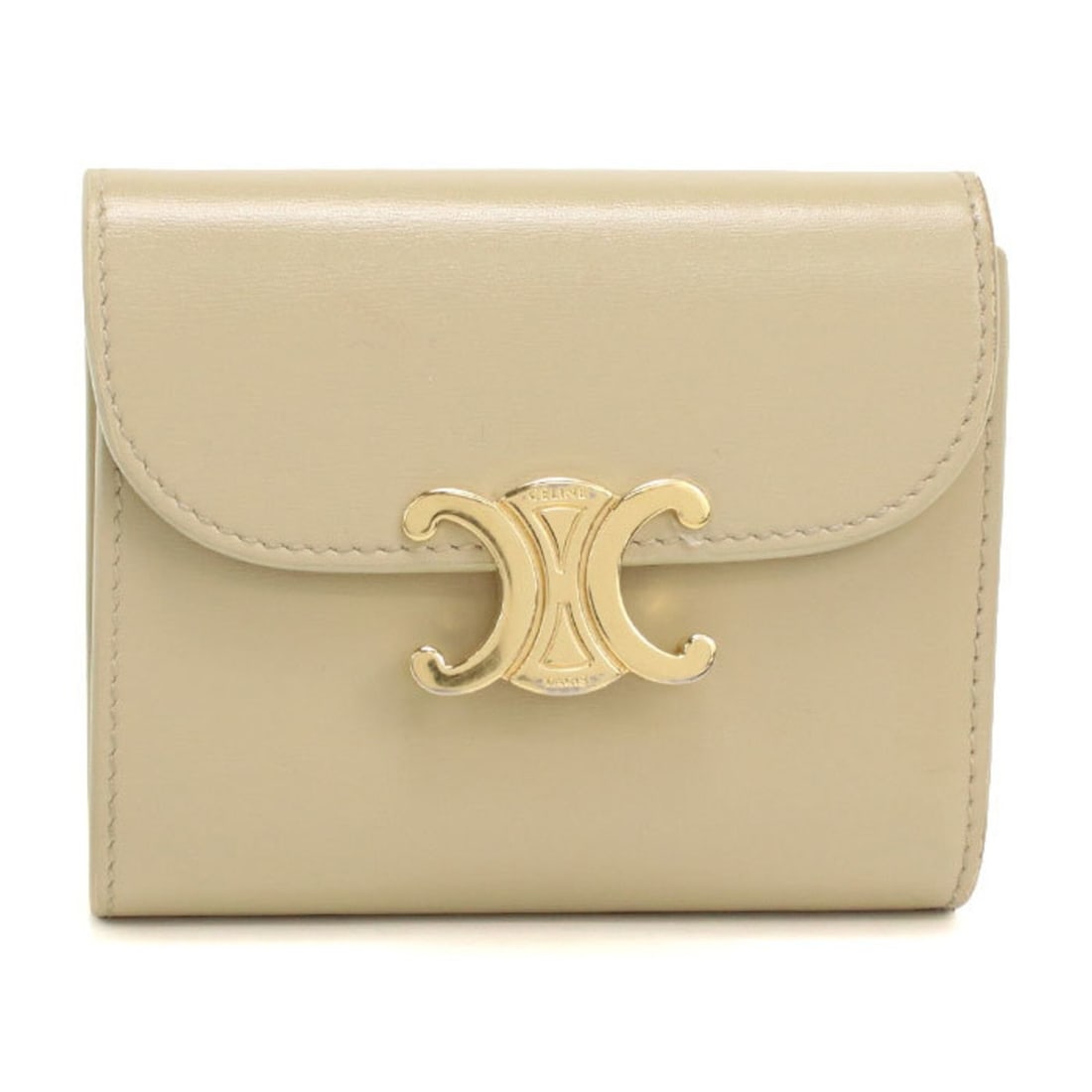 CELINE Celine Tri-fold Wallet 10D783DPV Small Flap Triomphe Women's Beige: --- Catalog ---Category: SizeSize (HxWxD): 8.5cm x 10.5cm x 3cm / 3.34'' x 4.13'' x 1.18''Category: DesignType: Wallet (tri-fold)Color: BeigeGender: WomenMaterial: Leather Leather/Fur Type: CalfskinCa