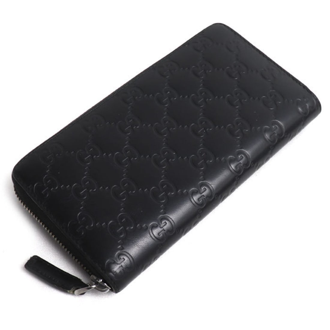 GUCCI Guccissima Signature Zip-Around Wallet, Long Round Zipper, Black, 307987, Men's & Women's: --- Catalog ---Category: SizeSize (HxWxD): 10cm x 18.5cm x 2cm / 3.93'' x 7.28'' x 0.78''Category: DesignType: Long wallet (bi-fold)Color: BlackGender: Men,WomenMaterial: Leather Category: GeneralMPN: