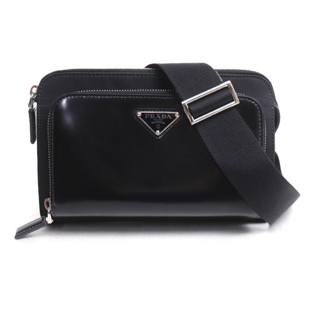 PRADA Re-Nylon Saffiano Leather Shoulder Bag, Black, 2VH130, Women's (1 of 8)