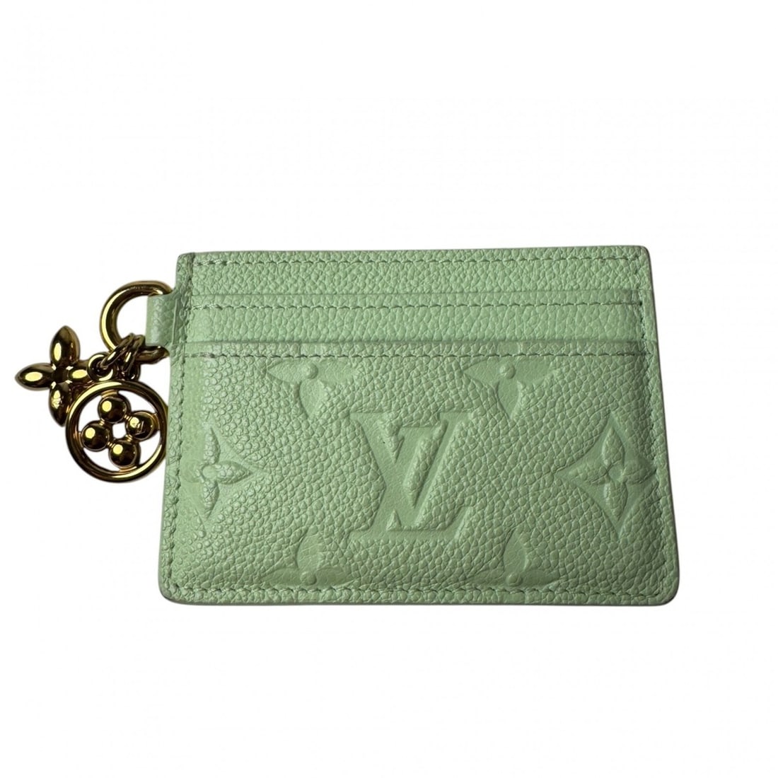 Louis Vuitton LOUIS VUITTON Monogram Empreinte Porte Cartes LV Charm Business Card Holder/Card Case: --- Catalog ---Category: DesignType: Card caseColor: GreenGender: WomenMaterial: Leather Category: GeneralMPN: M83584Brand: Louis VuittonCategory: Physical PropertiesSize (HxWxD): 7cm x 10.5cm / 2.75'