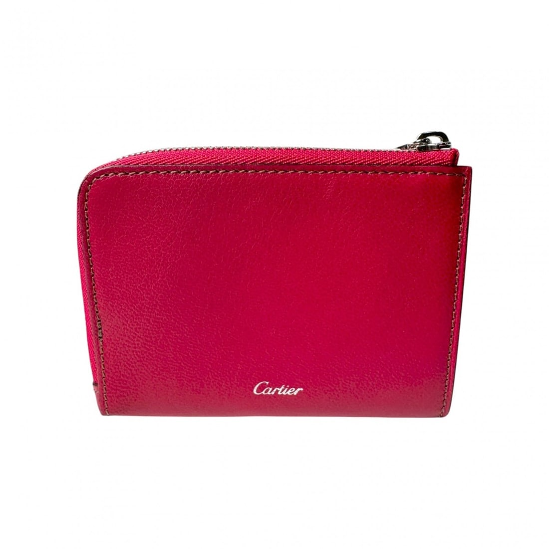 Cartier business card holder/card case/wallet/coin case, fuchsia pink leather, women's.: --- Catalog ---Category: DesignType: Card caseColor: PinkGender: WomenMaterial: Leather Category: GeneralBrand: CartierCategory: Physical PropertiesSize (HxWxD): 8cm x 11cm / 3.14'' x 4.33''--- Item L
