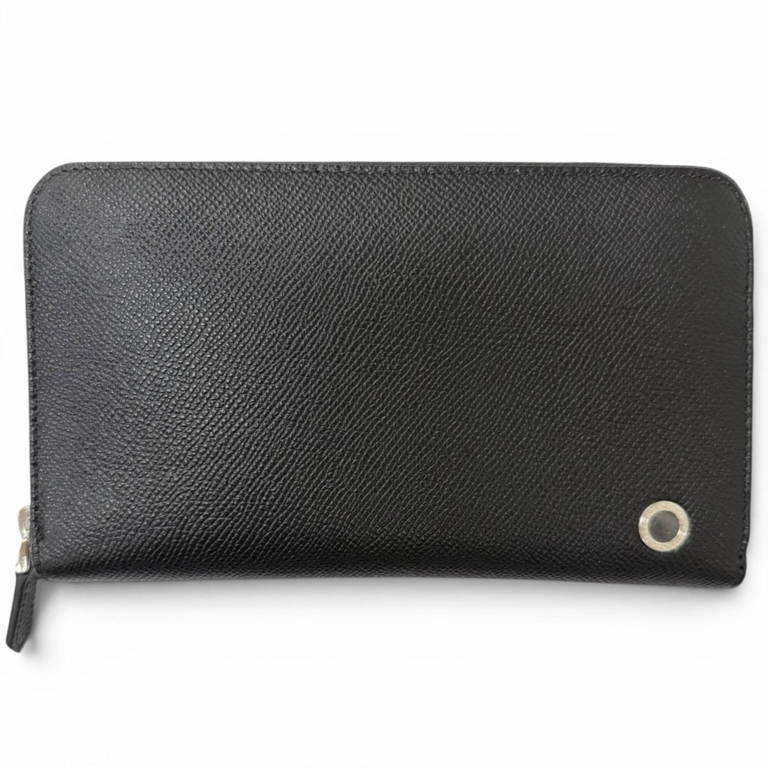 BVLGARI 284230 Leather Bulgari Man Round Zip Long Wallet Black Men's with Box (1 of 10)