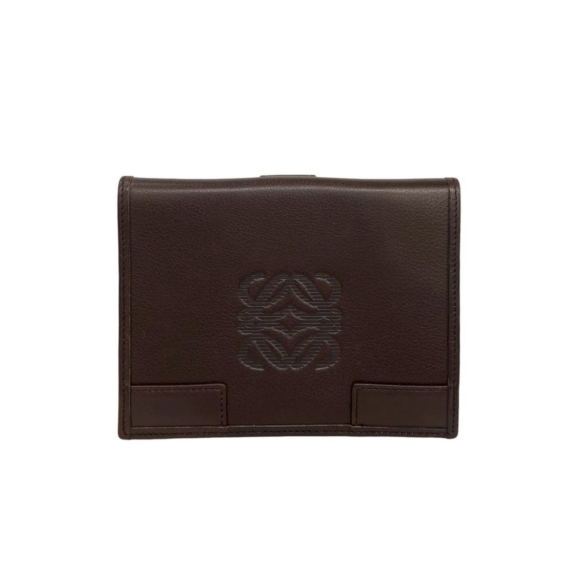 LOEWE Anagram Logo Engraved Leather Bi-fold Wallet, Card Case, Coin Purse, Brown, 50727: --- Catalog ---Category: SizeSize (HxWxD): 10.5cm x 13cm x 2.5cm / 4.13'' x 5.11'' x 0.98''Category: DesignType: Wallet (bi-fold)Color: BrownGender: WomenMaterial: Leather Category: GeneralBrand: Loew