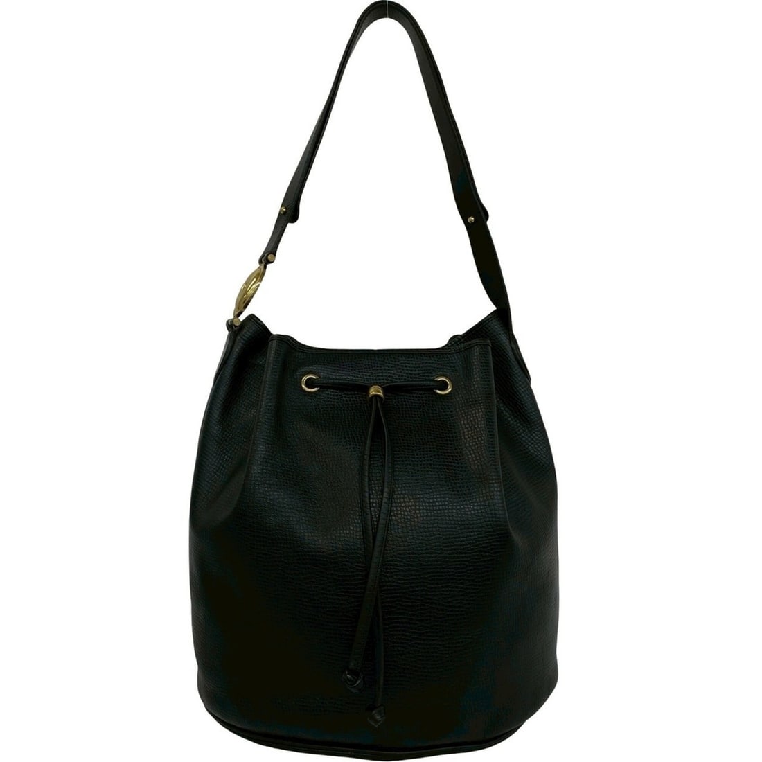 Christian Dior Vintage Logo Hardware Leather Shoulder Bag Drawstring Tote Black 04762: --- Catalog ---Category: SizeSize (HxWxD): 31cm x 41cm x 19.5cm / 12.2'' x 16.14'' x 7.67''Category: DesignType: Shoulder bag, Tote bagColor: BlackGender: WomenMaterial: Leather Category: GeneralBrand