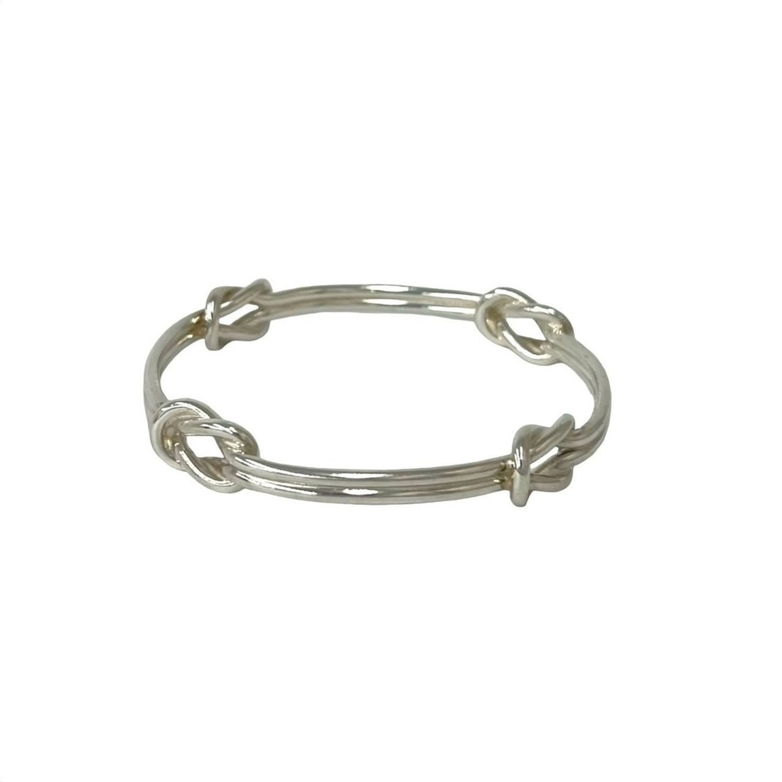 GUCCI Vintage Knot Bangle, Sterling Silver 925 Bracelet, Accessory, 01758 (1 of 11)