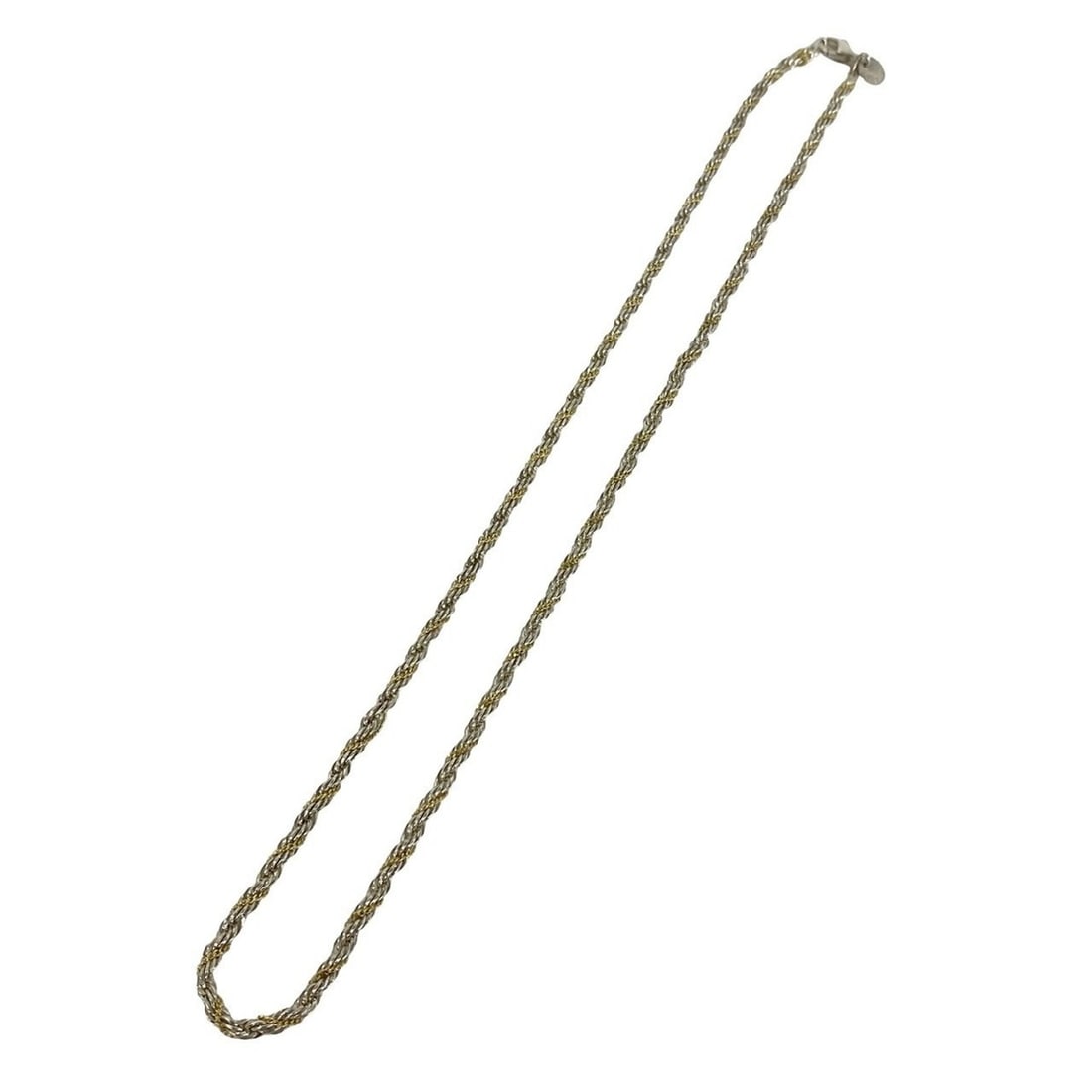 TIFFANY&Co. Tiffany Twist Rope Chain Necklace, Sterling Silver 925, 18K Yellow Gold, Accessory,: --- Catalog ---Category: SizeNeck Circumference: 45 cm / 17.71''Category: DesignColor: Gold, SilverGender: WomenMaterial: Silver 925, Yellow gold (18K)Necklace Type: NecklaceCategory: GeneralBrand: Ti