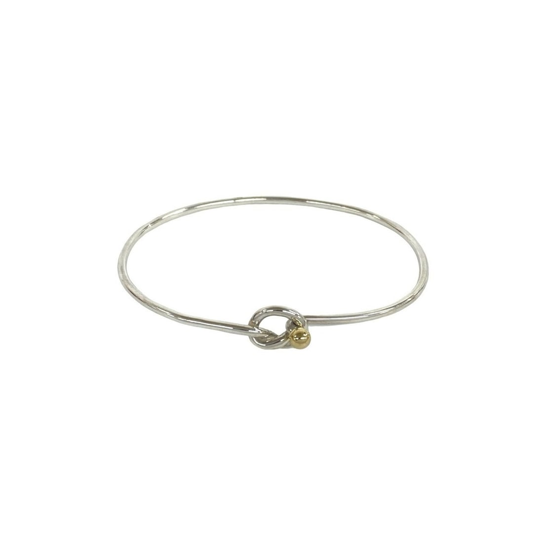 TIFFANY&Co. Tiffany Vintage Hook & Eye Bangle, Sterling Silver 925, 18K Yellow Gold Bracelet, 37369 (1 of 12)