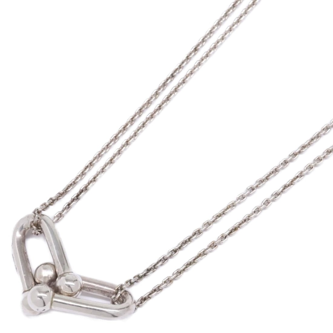 TIFFANY&Co. Tiffany & Co. Ag925 Hardware Double Link Necklace, Silver, Women's: --- Catalog ---Category: SizePendant Size: 12mm x 30mm / 0.47'' x 1.18''Neck Circumference: 50 cm / 19.68''Category: DesignColor: SilverGender: WomenMaterial: Silver 925Necklace Type: NecklaceCategory