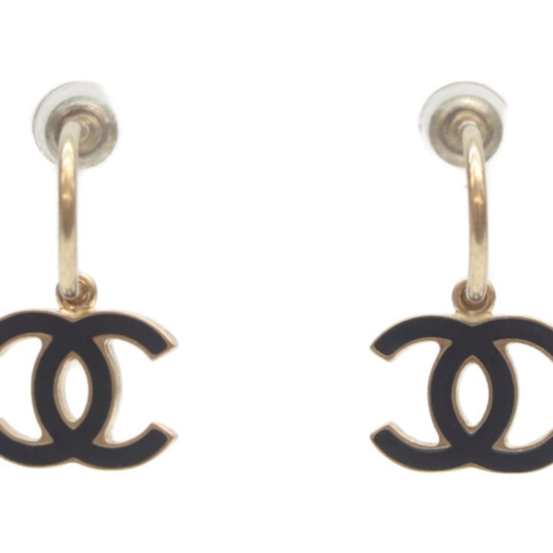 CHANEL 10P Black Enamel Coco Mark Hoop Earrings, & Gold, Women's: --- Catalog ---Category: SizeSize (HxWxD): 30.00mm x 13.00mm / 1.18'' x 0.51''Category: DesignType: Hoop earringsColor: Black, GoldGender: WomenMaterial: MetalCategory: GeneralBrand: Chanel--- Item Li