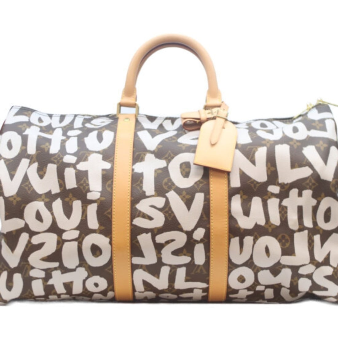 LOUIS VUITTON M92197 Keepall 50 Monogram Graffiti Boston Bag White Women's: --- Catalog ---Category: SizeSize (HxWxD): 28cm x 50cm x 22cm / 11.02'' x 19.68'' x 8.66''Category: DesignType: Boston bagColor: Monogram, WhiteGender: WomenMaterial: Monogram Graffiti Category: Gener