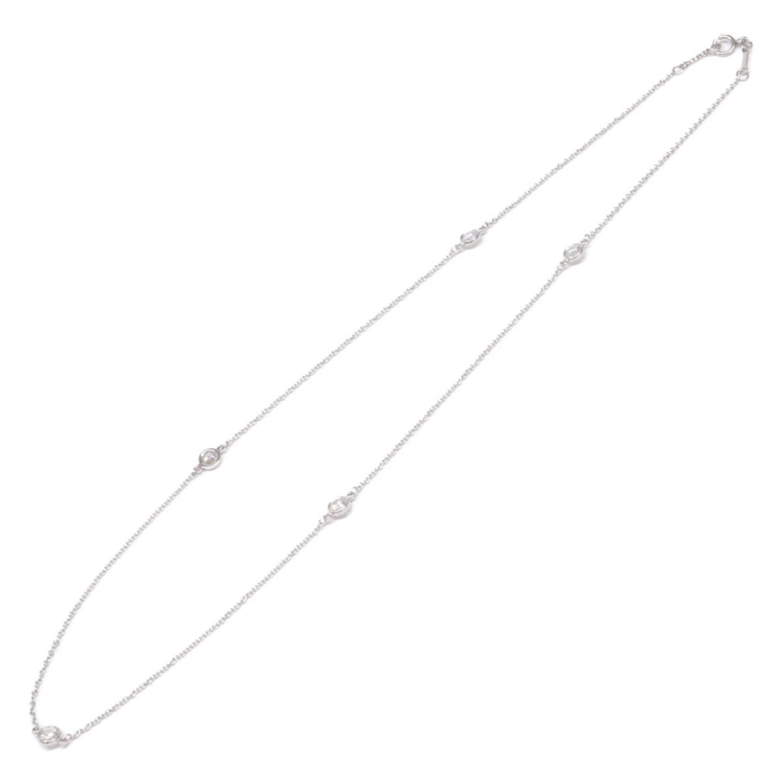 TIFFANY&Co. Tiffany & Co. Refurbished Pt950 Elsa Peretti By the Yard 5-Diamond Necklace for Women: --- Catalog ---Category: SizeNeck Circumference: 41.5 cm / 16.33''Category: DesignColor: PlatinumStone: DiamondGender: WomenMaterial: Platinum 950Necklace Type: NecklaceCategory: GeneralBrand: