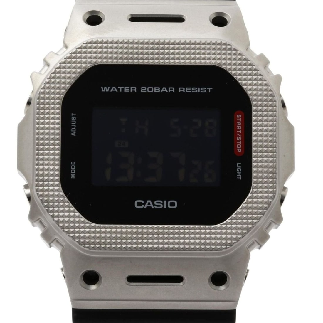 CASIO G-SHOCK DIGITAL 5600 SERIES GM-5600M-1JF Black Silver Resin/Stainless Steel Men's Watch: --- Catalog ---Category: SizeWrist Size: 22cm / 8.66''Case Diameter: 43.2mm / 1.7''Category: DesignType: WristwatchGender: MenMaterial (Case): Stainless steelCategory: GeneralMPN: GM-5600M-1JFBrand: C