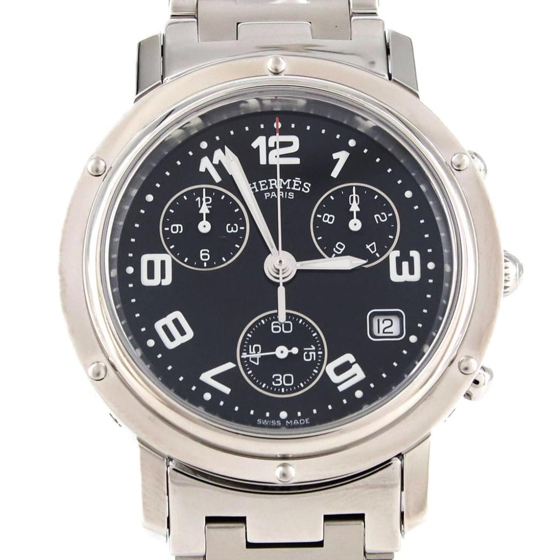 Hermes Clipper Chronograph CL1.910 SS Quartz Watch (1 of 7)