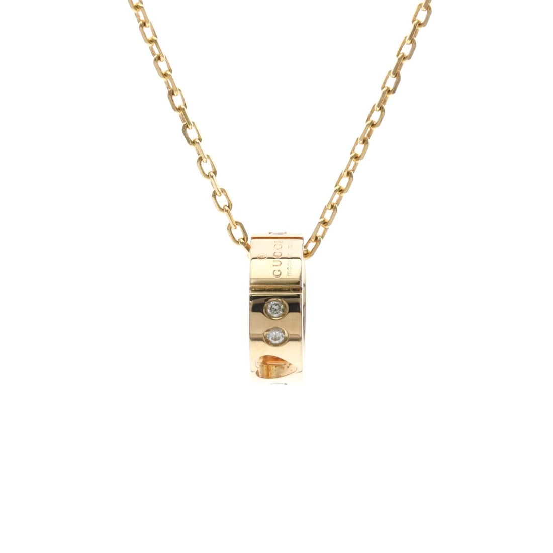 Gucci Icon Amor Necklace Diamond Pink Gold (18K) Diamond Men,Women Fashion Necklace (Pink Gold): --- Catalog ---Category: SizeWeight: 3.4g / 0.11oz.Pendant Size: 4mm x 11.5mm / 0.15'' x 0.45''Neck Circumference: 38.5 cm - 46 cm / 15.15'' - 18.11''Category: DesignColor: Pink goldMetal: GoldStone: 