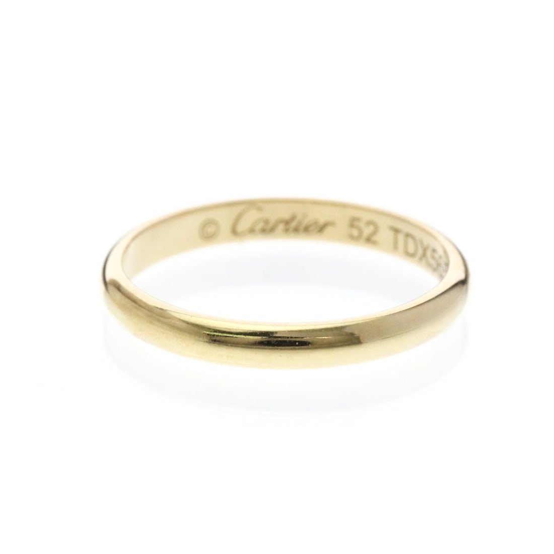 Cartier 1895 Wedding Ring Yellow Gold (18K) Fashion No Stone Band Ring Gold: --- Catalog ---Category: SizeWidth: 2.5mm / 0.1''Weight: 2.2g / 0.07oz.JP Size: 12US Size: 6Brand Size: 52Category: DesignType: Band ringColor: GoldMetal: GoldStone: No StoneStyle: FashionGender: Men,