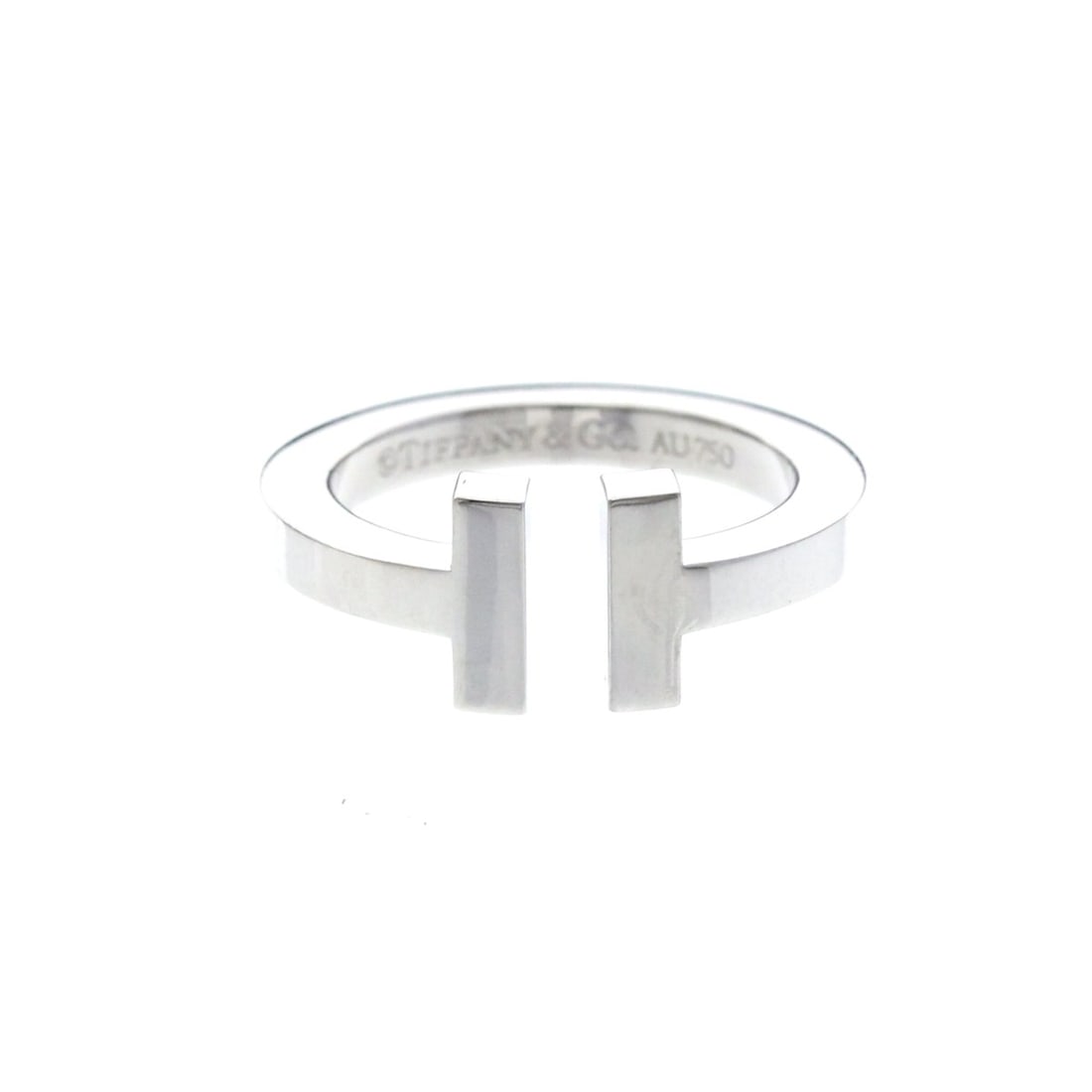 Tiffany T-Square Ring White Gold (18K) Fashion No Stone Band Ring Silver: --- Catalog ---Category: SizeWidth: 2.5mm / 0.1''Weight: 6.4g / 0.22oz.JP Size: 9US Size: 5Category: DesignType: Band ringColor: SilverMetal: White GoldStone: No StoneStyle: FashionGender: Men,WomenMa