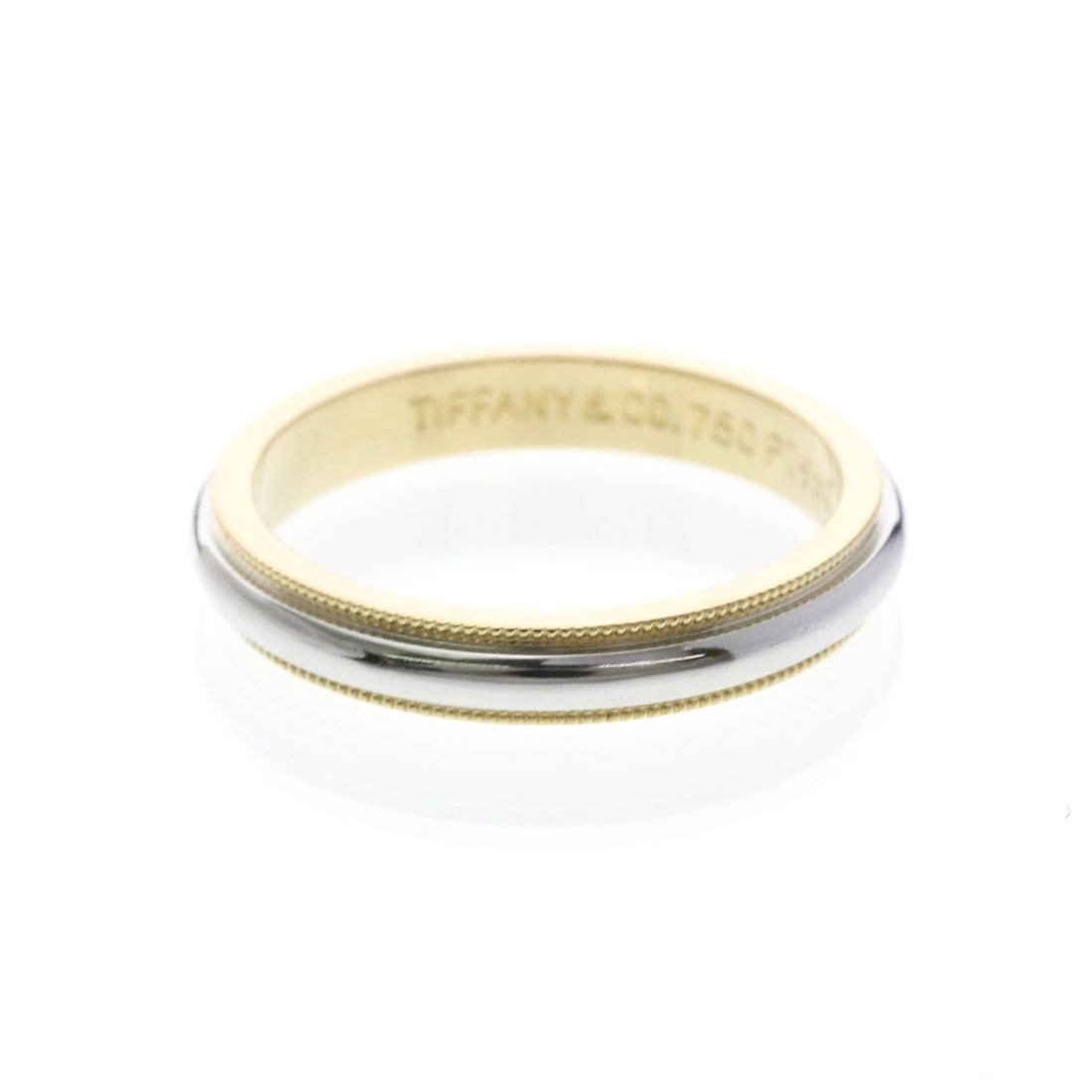 Tiffany Milgrain Ring Yellow Gold (18K),Platinum Fashion No Stone Band Ring Gold,Silver: --- Catalog ---Category: SizeWidth: 3.5mm / 0.14''Weight: 6.2g / 0.21oz.JP Size: 17US Size: 8Category: DesignType: Band ringColor: Gold, SilverMetal: Gold, PlatinumStone: No StoneStyle: FashionGender:
