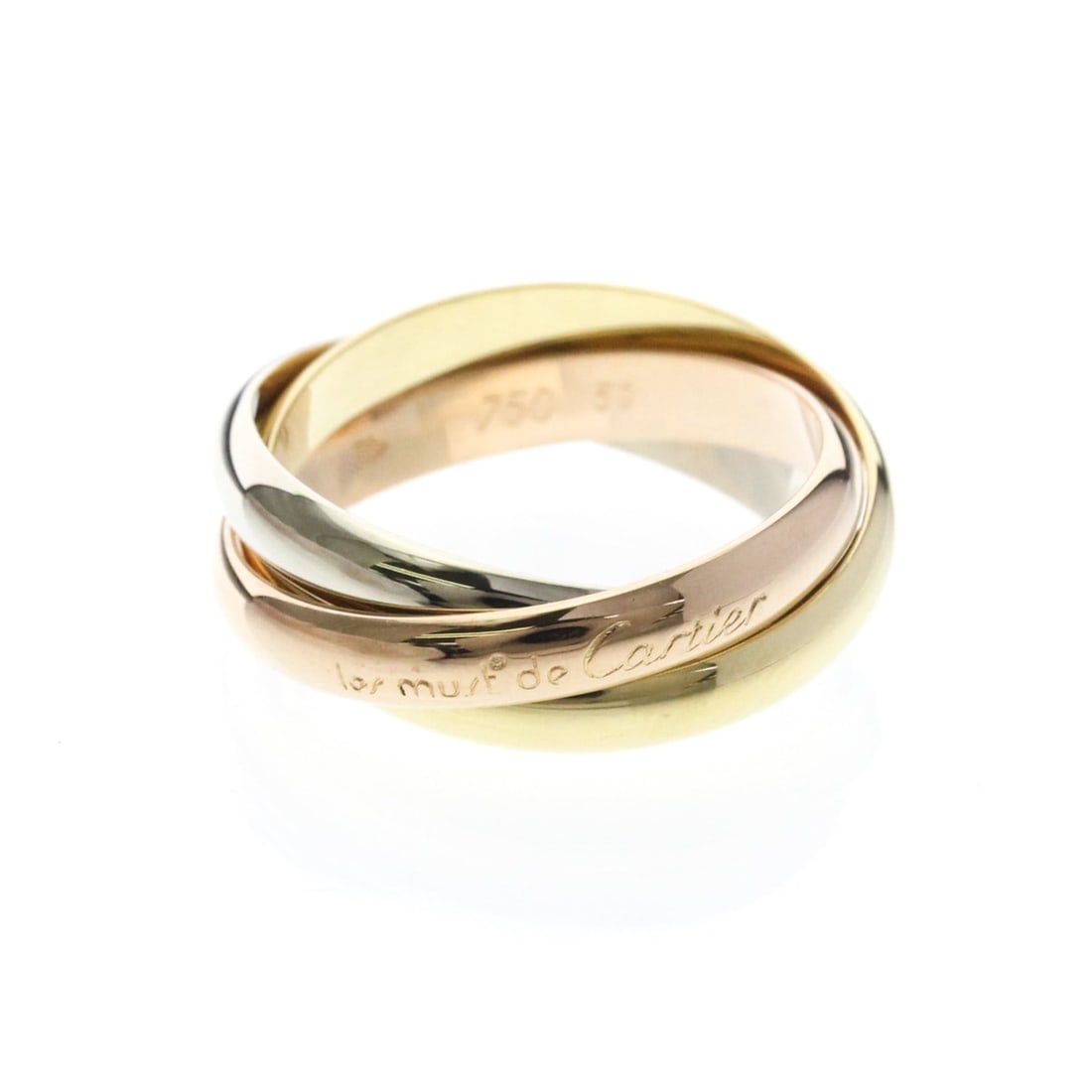 Cartier Trinity Ring Yellow Gold (18K),Pink Gold (18K),White Gold (18K) Fashion No Stone Band Ring (1 of 12)