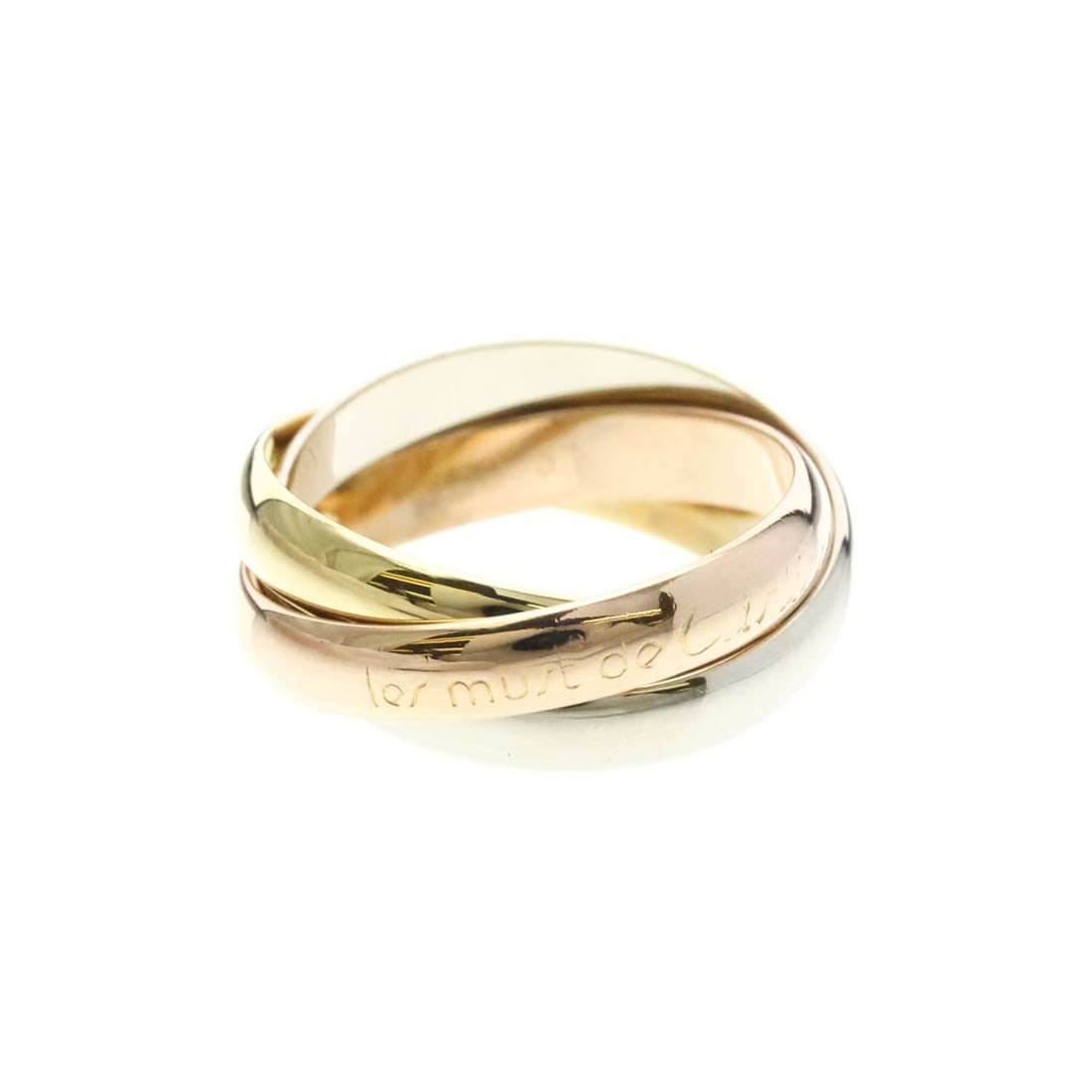 Cartier Trinity Ring Yellow Gold (18K),Pink Gold (18K),White Gold (18K) Fashion No Stone Band Ring: --- Catalog ---Category: SizeWidth: 3.5mm / 0.14''Weight: 7.6g / 0.26oz.JP Size: 12US Size: 6Brand Size: 52Category: DesignType: Band ringColor: GoldMetal: Gold, White GoldStone: No StoneStyle: Fashio