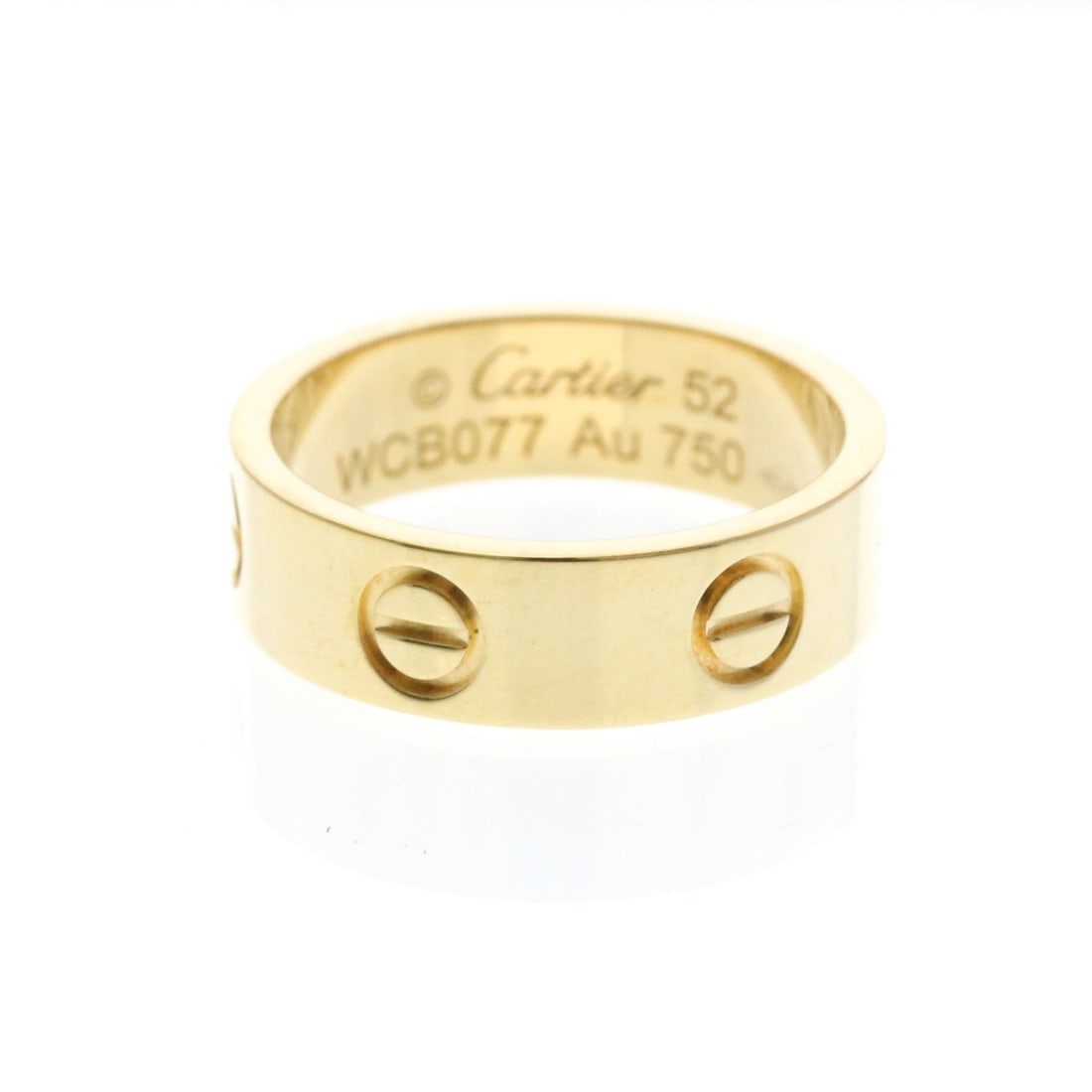 Cartier Love Ring Yellow Gold (18K) Fashion No Stone Band Ring Gold: --- Catalog ---Category: SizeWidth: 5.5mm / 0.22''Weight: 5.9g / 0.2oz.JP Size: 12US Size: 6Brand Size: 52Category: DesignType: Band ringColor: GoldMetal: GoldStone: No StoneStyle: FashionGender: Men,