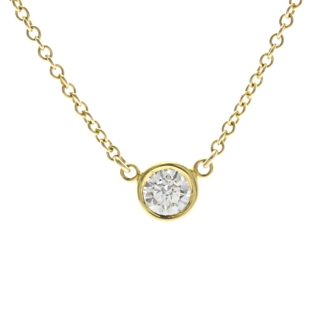 Tiffany By The Yard Necklace Yellow Gold (18K) No Stone Men,Women Fashion Necklace (Gold): --- Catalog ---Category: SizeWeight: 1.9g / 0.06oz.Pendant Size: 4.8mm x 4.8mm / 0.18'' x 0.18''Neck Circumference: 41 cm / 16.14''Category: DesignColor: GoldMetal: GoldStone: No StoneStyle: FashionGe