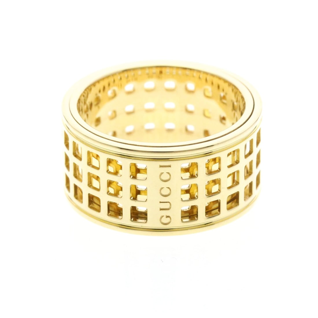 Gucci Scroll Wide Ring Yellow Gold (18K) Fashion No Stone Band Ring Gold (1 of 9)