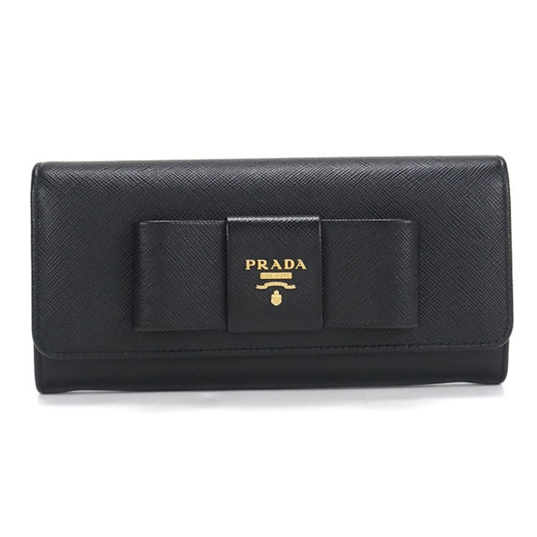 PRADA Prada Bi-fold Long Wallet 1MH132 Saffiano Leather Women's Black (1 of 15)