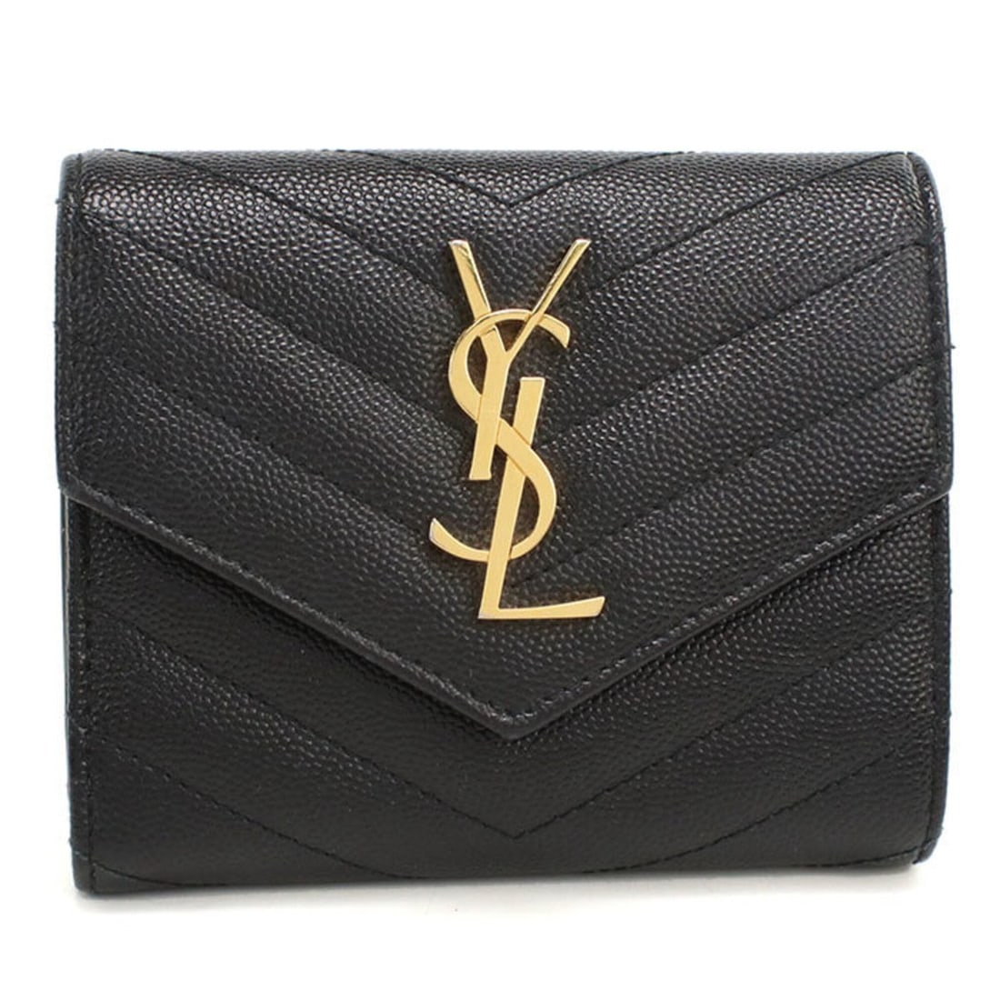 SAINT LAURENT Threefold Wallet, Monogram Pattern, Women's, Black (Model 403943): --- Catalog ---Category: SizeSize (HxWxD): 10cm x 12cm x 3cm / 3.93'' x 4.72'' x 1.18''Category: DesignType: Wallet (bi-fold)Color: BlackGender: WomenMaterial: Leather Leather/Fur Type: CalfskinCatego