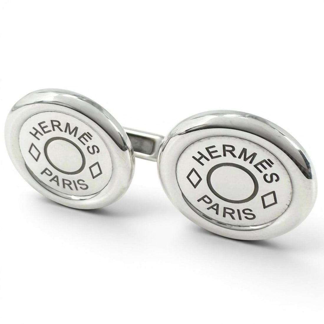 HERMES Hermes Sellier SV925 Round Cufflinks, Silver, Weight 12.7g, Men's, with Case: --- Catalog ---Category: SizeSize (HxWxD): 16.00mm x 16.00mm / 0.63'' x 0.63''Category: DesignType: CufflinksColor: SilverGender: MenMaterial: Silver 925Category: GeneralBrand: Hermes--- Item List ---