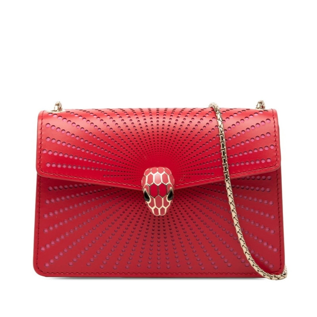 BVLGARI Serpenti Forever Crossbody Chain Shoulder Bag, Red/Pink Leather, Women's: --- Catalog ---Category: SizeSize (HxWxD): 11cm x 17cm x 5cm / 4.33'' x 6.69'' x 1.96''Category: DesignType: Shoulder bagColor: Pink, Red colorGender: WomenMaterial: Leather Category: GeneralBrand: Bv