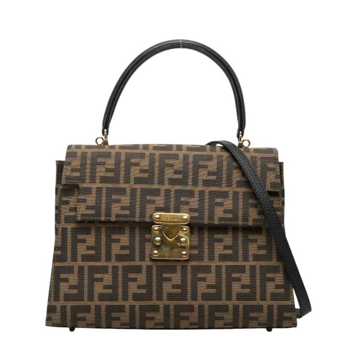 Fendi Zucca Handbag Shoulder Bag 2-Way Brown Black Canvas Leather Women's FENDI: --- Catalog ---Category: SizeSize (HxWxD): 21.5cm x 29.5cm x 10.5cm / 8.46'' x 11.61'' x 4.13''Category: DesignType: Handbag, Shoulder bagColor: Black, BrownGender: WomenMaterial: Canvas , Leather Cat