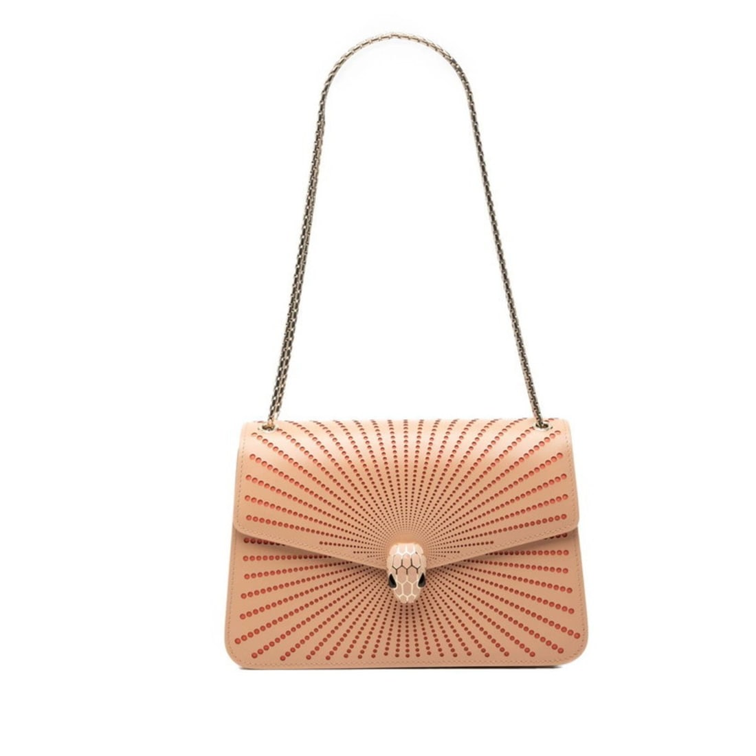 BVLGARI Serpenti Forever Chain Shoulder Bag, Beige Orange Leather, Women's: --- Catalog ---Category: SizeSize (HxWxD): 16.5cm x 25cm x 7.5cm / 6.49'' x 9.84'' x 2.95''Category: DesignType: Shoulder bagColor: Beige, OrangeGender: WomenMaterial: Leather Category: GeneralBrand: 