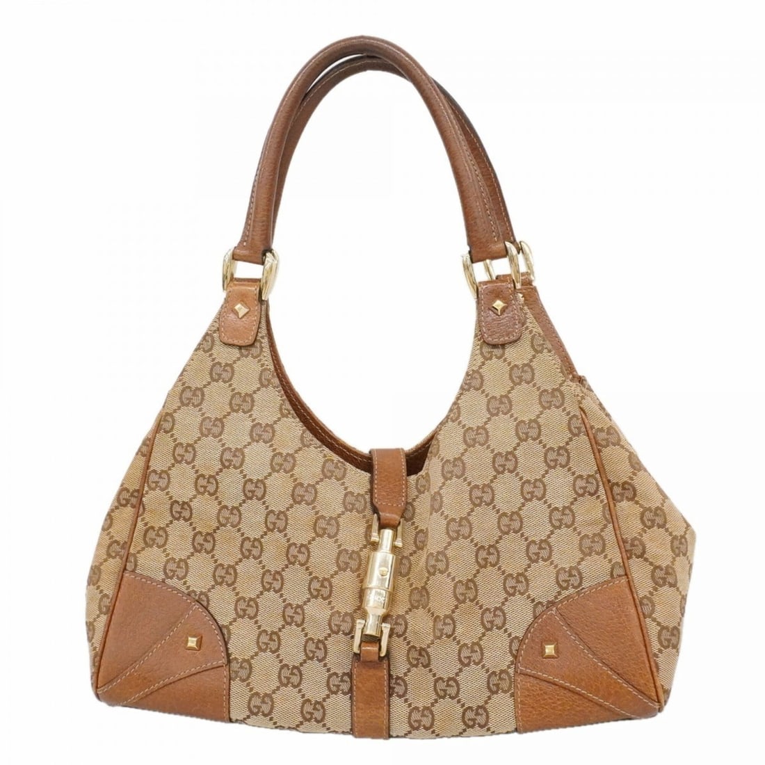 Gucci GG Canvas New Jackie Handbag 124407 Brown Women's (1 of 12)