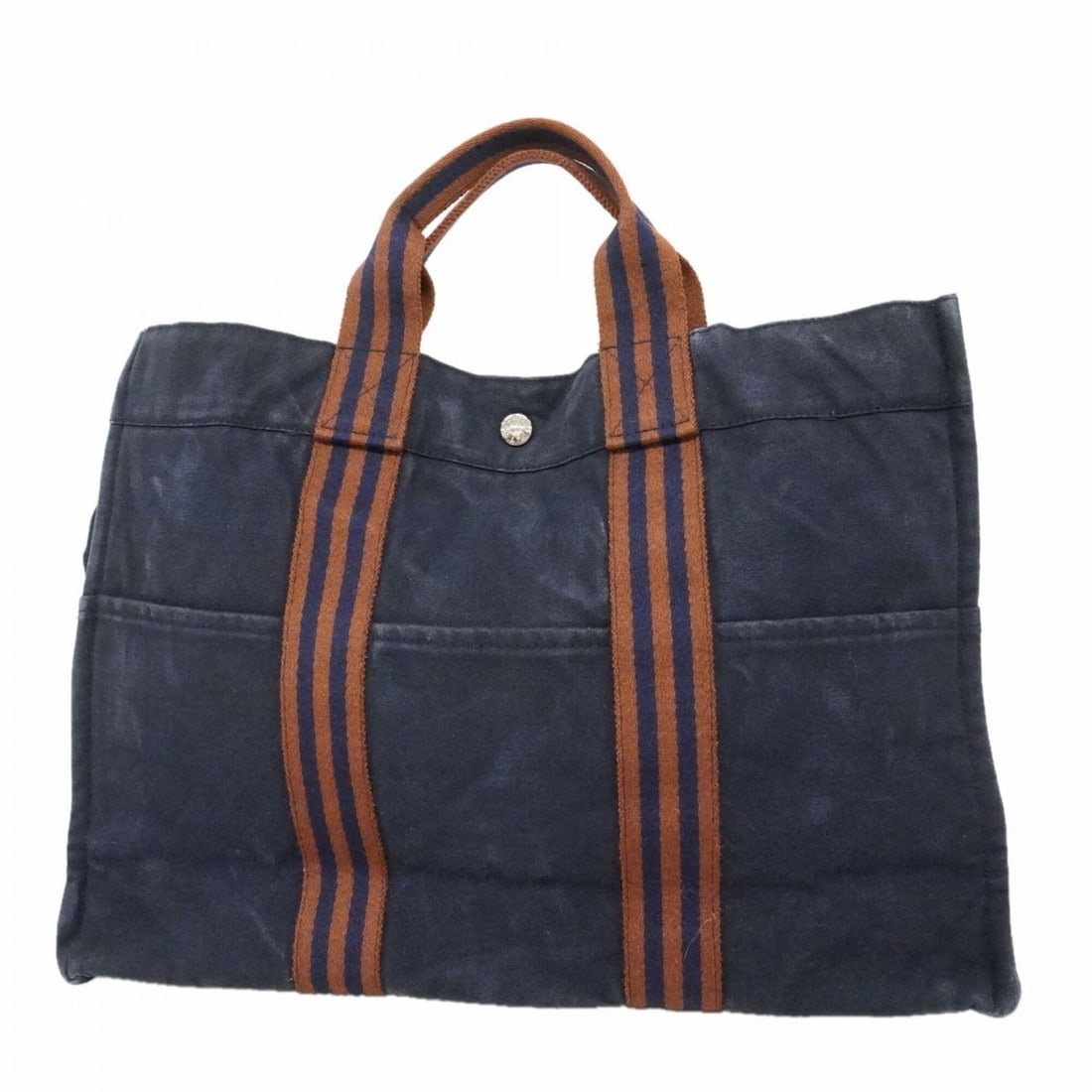 Hermes Fourre-Tout MM Canvas Tote Bag, Navy, Men's & Women's: --- Catalog ---Category: SizeSize (HxWxD): 30cm x 42cm x 9.5cm / 11.81'' x 16.53'' x 3.74''Category: DesignType: Tote bagColor: NavyGender: Men,WomenMaterial: Canvas Hardware Color: SilverCategory: Ge