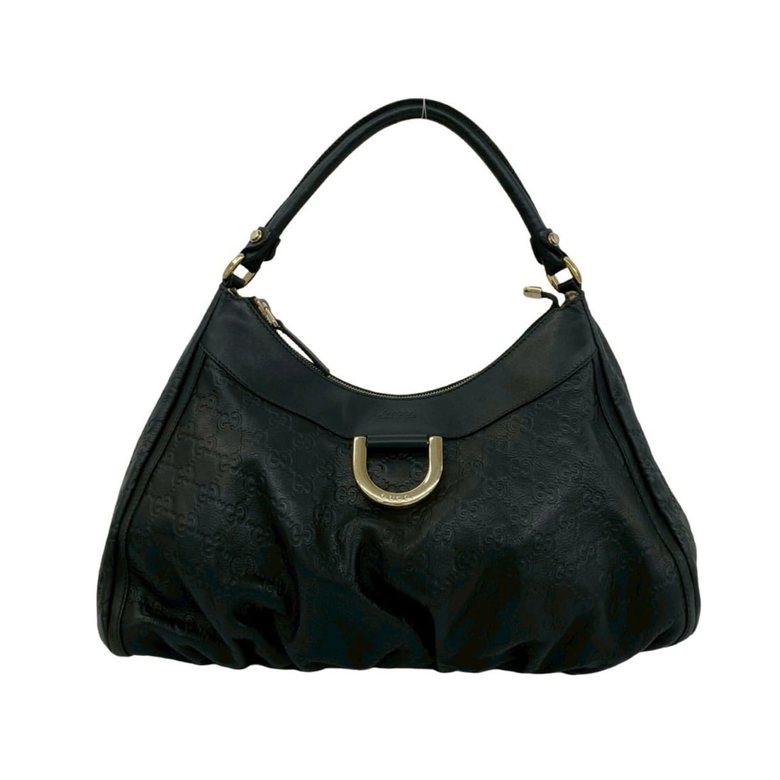 GUCCI Abbey Shima Leather Handbag, Boston Bag, One-Shoulder Semi-Shoulder Black 33476 (1 of 11)