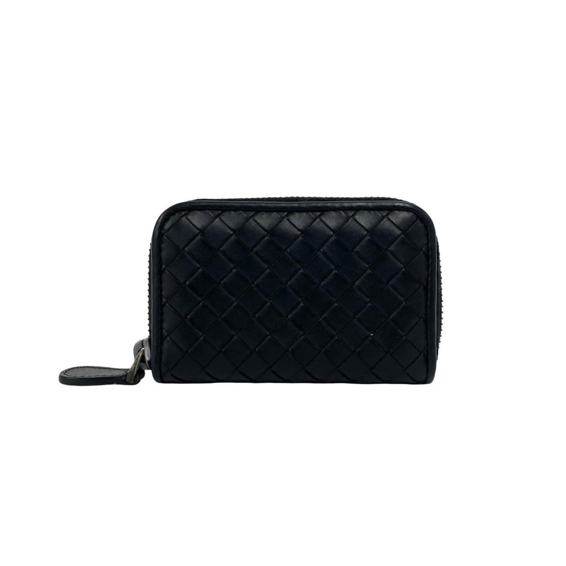 BOTTEGA VENETA Intrecciato Leather Coin Purse, Round Zip, Black, 30870: --- Catalog ---Category: SizeSize (HxWxD): 6.5cm x 10.5cm x 2cm / 2.55'' x 4.13'' x 0.78''Category: DesignType: Coin purse/coin caseColor: BlackGender: WomenMaterial: Leather Category: GeneralBrand: B