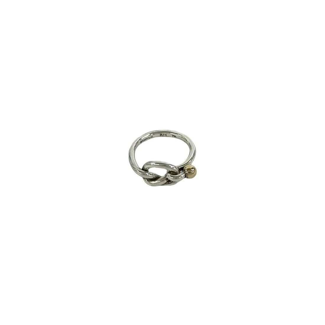 TIFFANY&Co. Tiffany Love Knot Ring, Sterling Silver 925, 18K Yellow Gold, & Item Number 38643: --- Catalog ---Category: SizeJP Size: 9US Size: 5Category: DesignType: Band ringColor: Gold, SilverGender: WomenMaterial: Silver 925, Yellow gold (18K)Category: GeneralBrand: Tiffany--- Item List ---S