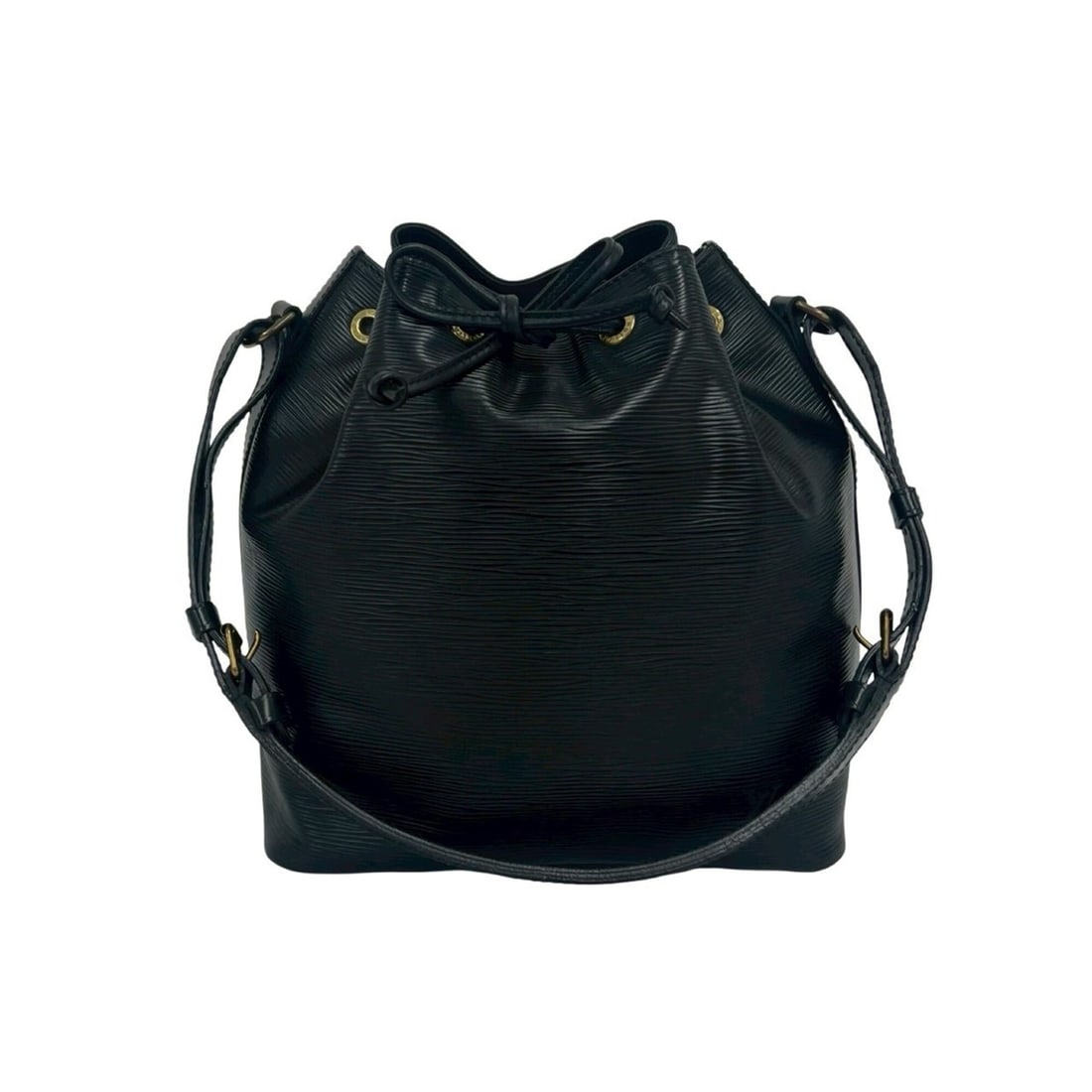 LOUIS VUITTON Louis Vuitton Petit Noé Epi Leather Genuine Drawstring Semi One Shoulder Bag Tote: --- Catalog ---Category: SizeSize (HxWxD): 28cm x 24.5cm x 18cm / 11.02'' x 9.64'' x 7.08''Category: DesignType: Shoulder bag, Tote bagColor: BlackGender: WomenMaterial: Leather Category: GeneralBrand