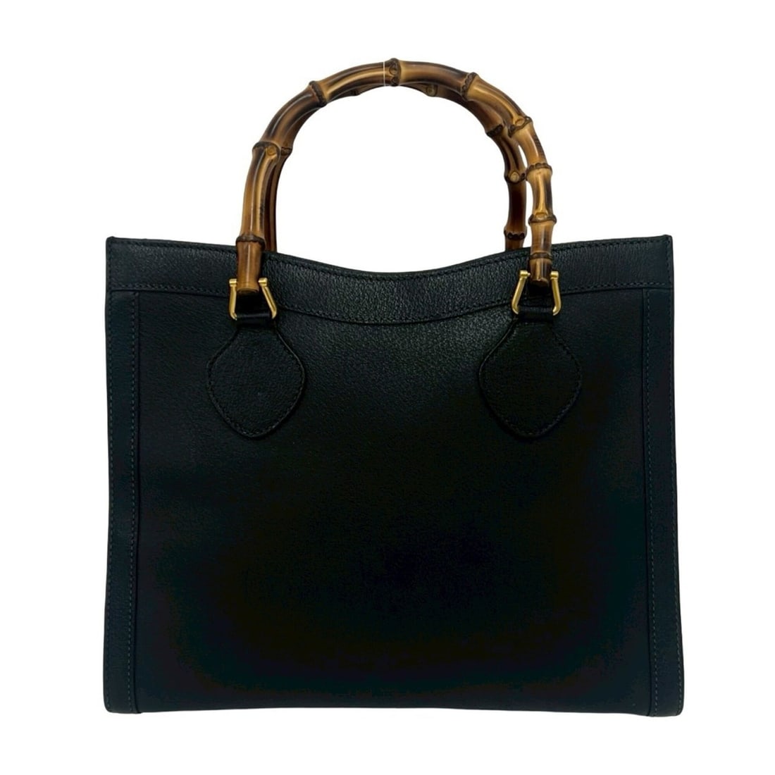 GUCCI Vintage Bamboo Leather Handbag Tote Bag Business Black 00971: --- Catalog ---Category: SizeSize (HxWxD): 28cm x 34.5cm x 13.5cm / 11.02'' x 13.58'' x 5.31''Category: DesignType: Handbag, Tote bagColor: BlackGender: WomenMaterial: Leather Category: GeneralBrand: 