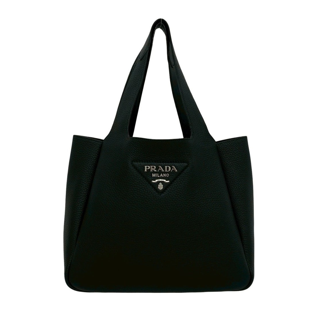 PRADA Prada Triangle Logo Hardware Vitello Daino Leather Genuine Handbag Mini Tote Bag Black 994-1: --- Catalog ---Category: SizeSize (HxWxD): 21cm x 25cm x 13.5cm / 8.26'' x 9.84'' x 5.31''Category: DesignType: Handbag, Tote bagColor: BlackGender: WomenMaterial: Leather Category: GeneralBrand: Prad