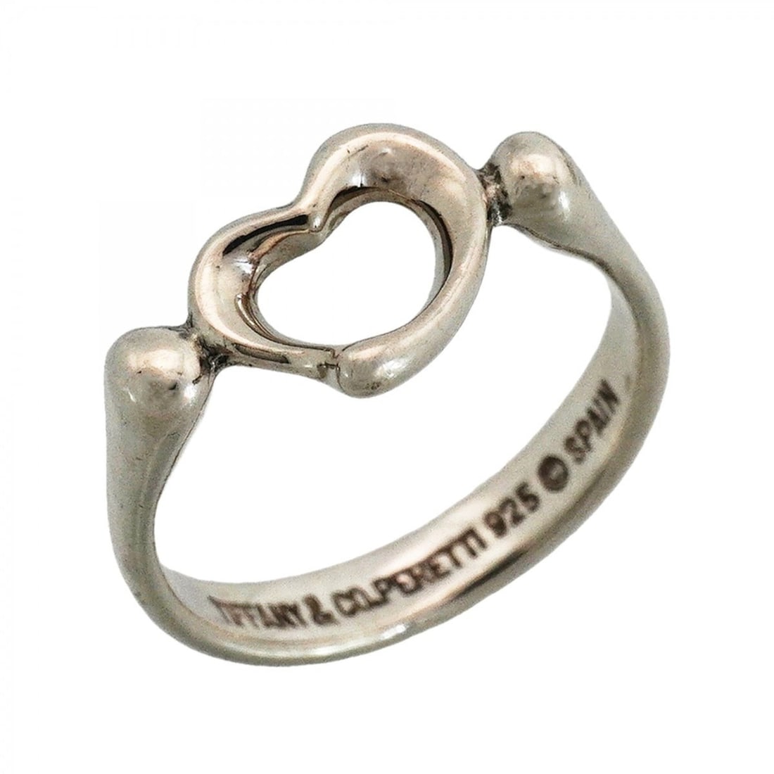 Tiffany & Co. Heart Ring, Sterling Silver 925, Size 11, Women's: --- Catalog ---Category: SizeJP Size: 11US Size: 6Category: DesignType: Band ringGender: WomenMaterial: Silver 925Category: GeneralBrand: Tiffany--- Item List ---Section: ConditionRanking: Rank AB Use