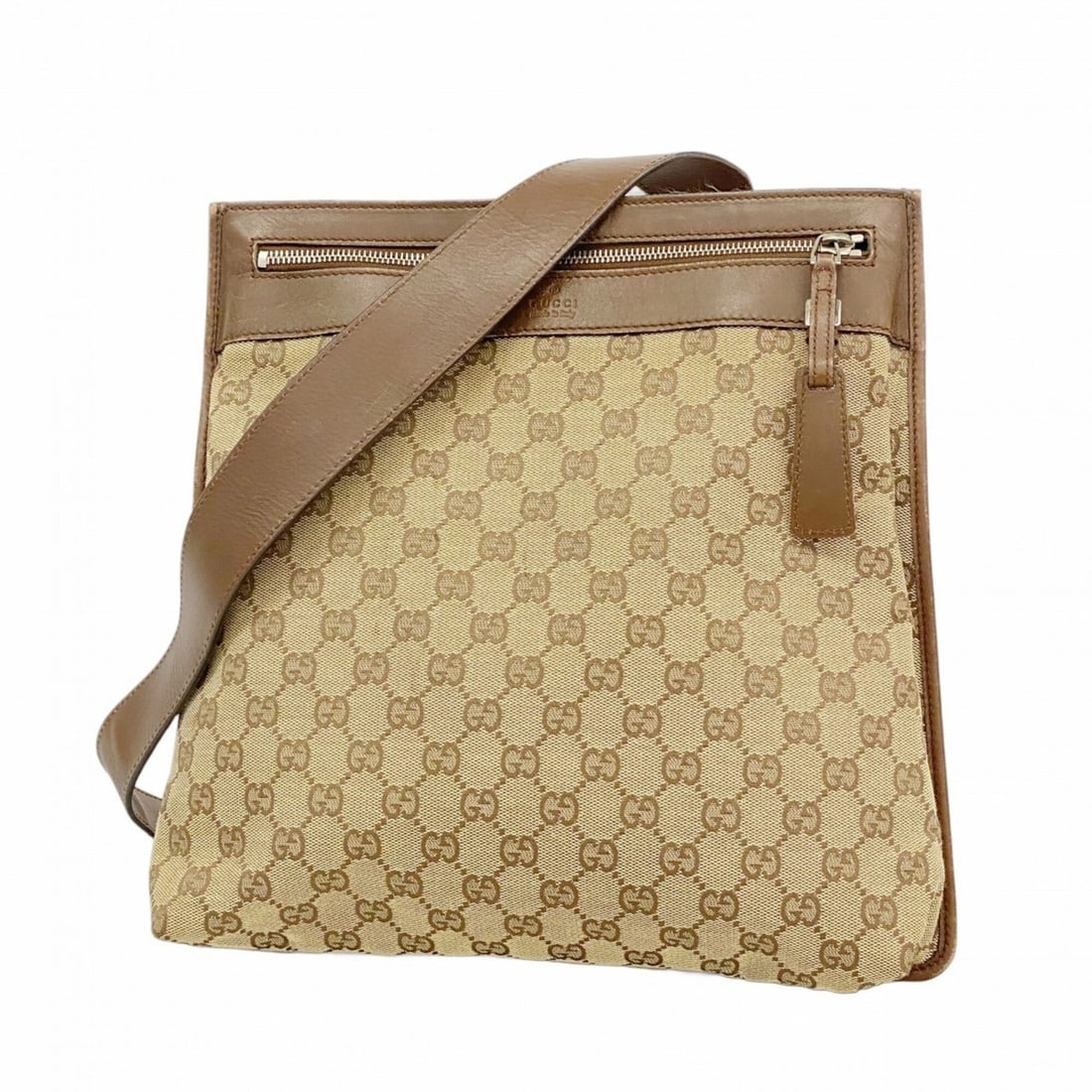 Gucci GG Canvas Shoulder Bag 92560, Brown Canvas, Women's: --- Catalog ---Category: SizeSize (HxWxD): 32cm x 29cm x 6cm / 12.59'' x 11.41'' x 2.36''Category: DesignType: Shoulder bagColor: BrownGender: WomenMaterial: Canvas Hardware Color: SilverCategory: Gen