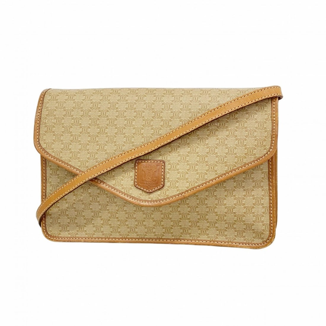 Celine Macadam Shoulder Bag, Brown, Women's: --- Catalog ---Category: SizeSize (HxWxD): 17.5cm x 26cm x 6cm / 6.88'' x 10.23'' x 2.36''Category: DesignType: Shoulder bagColor: BrownGender: WomenMaterial: PVC Hardware Color: GoldCategory: General