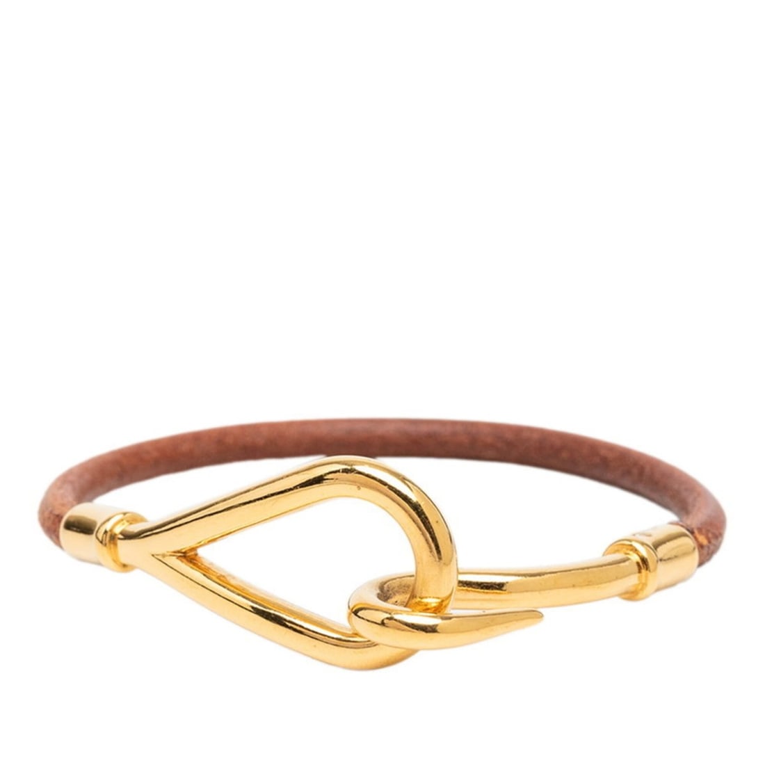 Hermes Jumbo Bracelet, Gold and Brown Plated Leather, Women's.: --- Catalog ---Category: SizeLength: 15cm / 5.9''Category: DesignType: Charm braceletColor: Brown, GoldGender: WomenMaterial: LeatherCategory: GeneralBrand: Hermes--- Item List ---Section: ConditionRa